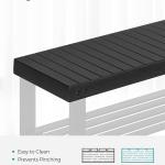 SONGMICS Shoe Rack Bench, 3-Tier Bamboo Shoe Storage Organizer, Entryway Bench