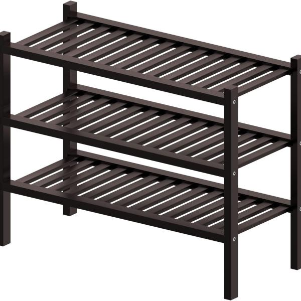 3 Tier (Thick) Bamboo Shoe Rack for Closet