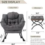 LITA Lazy Chair with Ottoman, Modern Accent