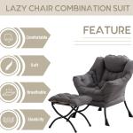LITA Lazy Chair with Ottoman, Modern Accent
