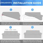 ZNSAYOTX 1 Piece Jacquard Couch Covers for 3 Cushion Couch Living Room High Stretch