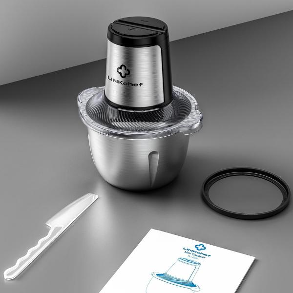 LINKChef Food Processor Small, 6 Cup Food Chopper with Container