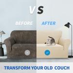 ZNSAYOTX 1 Piece Jacquard Couch Covers for 3 Cushion Couch Living Room High Stretch