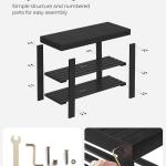 SONGMICS Shoe Rack Bench, 3-Tier Bamboo Shoe Storage Organizer, Entryway Bench