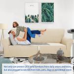 ZNSAYOTX 1 Piece Jacquard Couch Covers for 3 Cushion Couch Living Room High Stretch