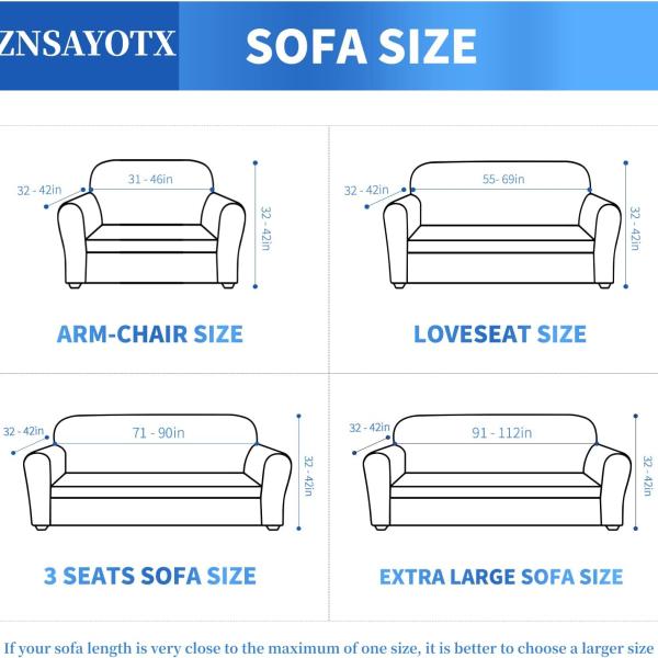ZNSAYOTX 1 Piece Jacquard Couch Covers for 3 Cushion Couch Living Room High Stretch