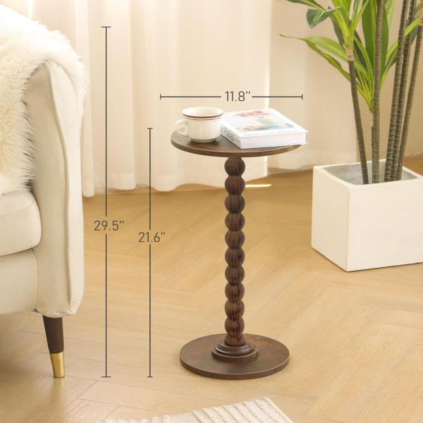 Round Side Table, Small Drink Table for Small