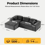 108” Cloud Sectional Couch in One Box, Compressed Modular Sectional Sofa with Deep Seat