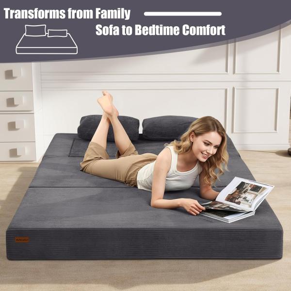 MeMoreCool Futon Couch Convertible Sofa Bed Queen