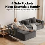 108” Cloud Sectional Couch in One Box, Compressed Modular Sectional Sofa with Deep Seat