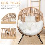 Vongrasig Wicker Egg Chair PE Rattan Chair with Cushion