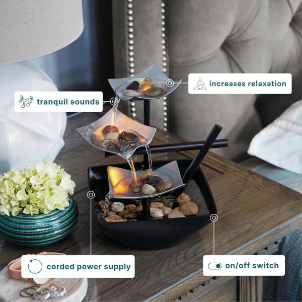 Homedics Tabletop Water Fountain, Home Décor Soothing Sound Machine