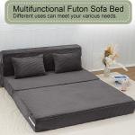 eMoreCool Boneless Folding Sofa Bed Full, Corduroy Convertible Sleeper Chair