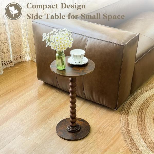 Round Side Table, Small Drink Table for Small