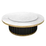 Modern 20-Person Capacity Commercial Hot Pot Table Large Hotel Dining Electric Rock Plate Turntable Box Extendable Metal Chair