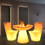 Outdoor LED Furniture Dining Table and Chairs Plastic Garden Furniture