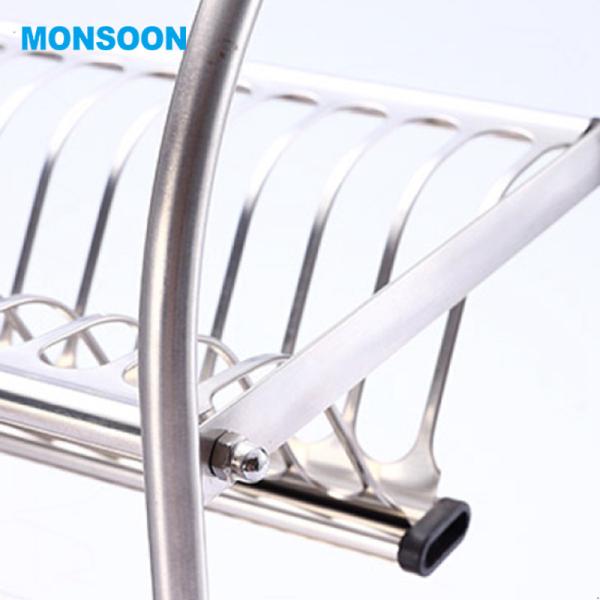 High Quality Stainless Steel Kitchen Dish Rack Storage Sink Dish Drying Rack Drainer Hook Type Single/Double Layer