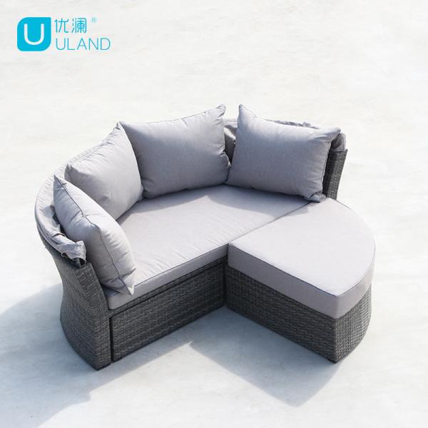 Uland Outdoor Circular Sofa Round Bed Furniture Garden Sofas Round Beds Outdoor Rattan Comfortable Bed