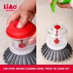 LIAO Round Hand Scrub Kitchen Brush with Soap Dispenser