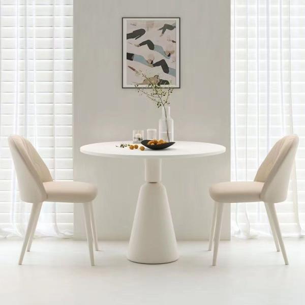 French Style Cream Dining Table Slate Chair Combination Luxury Reception Negotiation Balcony Accessible for Small Apartments