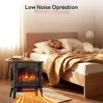 Cheminée Électrique Autonome avec Flamme Réaliste, 5100 BTU Electric